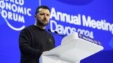 SWITZERLAND – Ukraine's President Volodymyr Zelenskyy speaks during the 54th annual meeting of the World Economic Forum in Davos, Switzerland, January 16, 2024