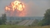 Ukraine - Explosions at a military ammunition depot near Kalynivka, central Ukraine - Reuters - screen grab - explosion blast